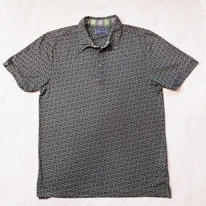 William Murray Martini Glasses Mens‎ Medium Polo Shirt Black Gray Green